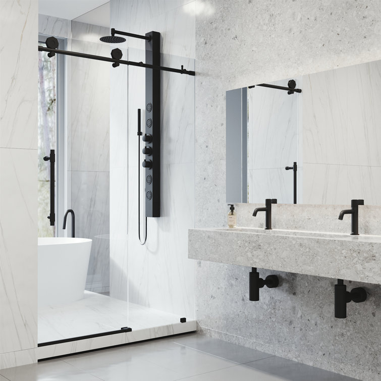 Elan Hart 72" Frameless Sliding Shower Door with Clear Glass