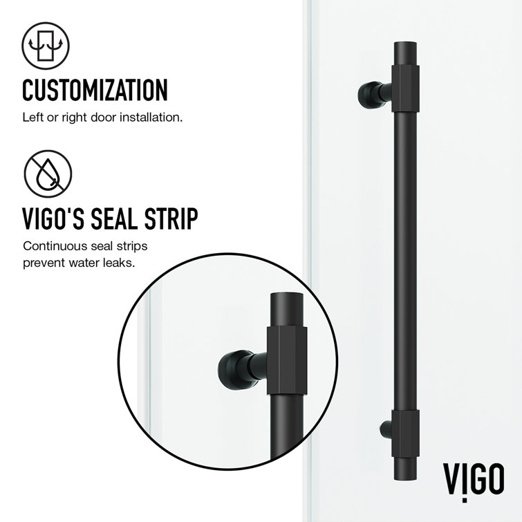 Elan Hart 72" Frameless Sliding Shower Door with Clear Glass