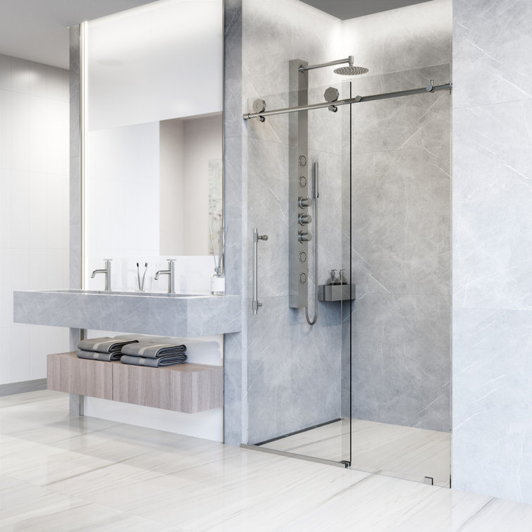 Elan Hart 72" Frameless Sliding Shower Door with Clear Glass