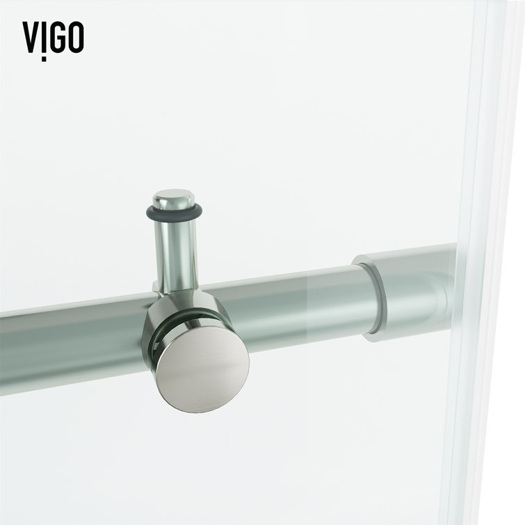 Elan Hart Frameless Sliding Shower Door with Clear Tempered Glass