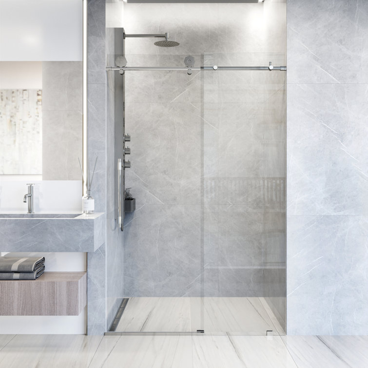 Elan Hart 72" Frameless Sliding Shower Door with Clear Glass