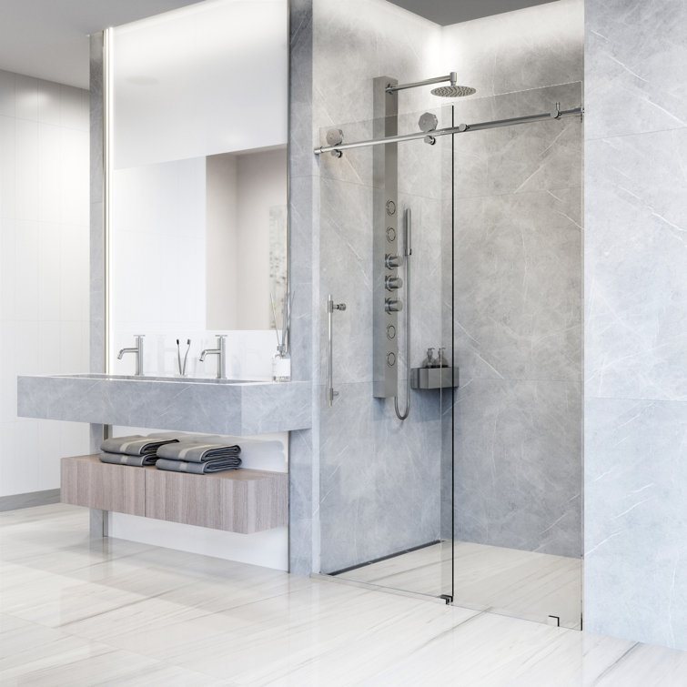 Elan Hart 72" Frameless Sliding Shower Door with Clear Glass