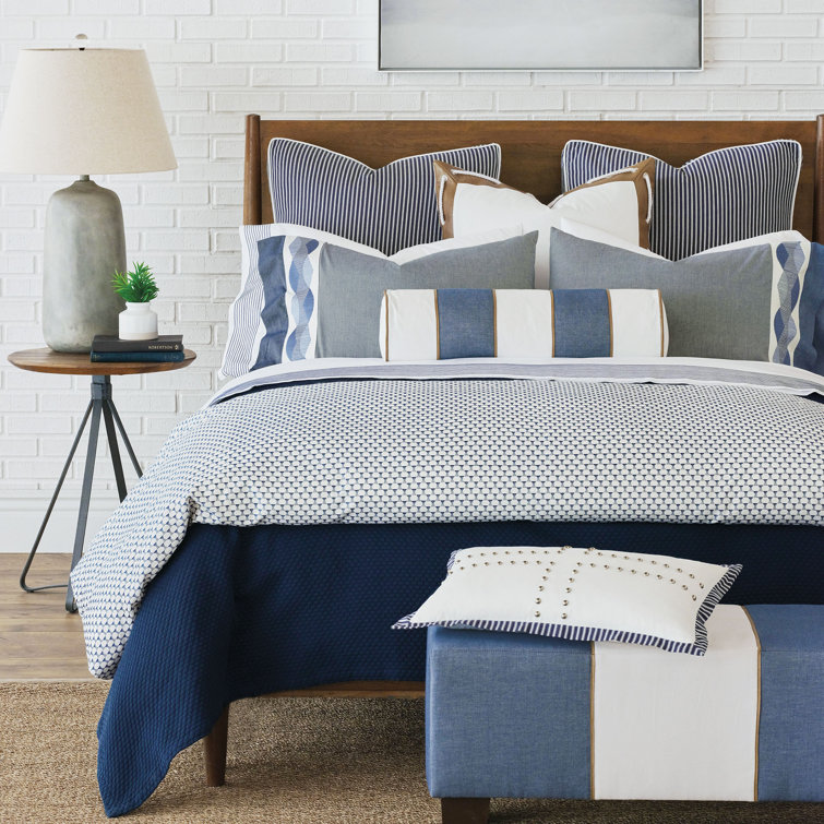 Halprin Super Queen Blue and White Cotton Duvet Cover Set