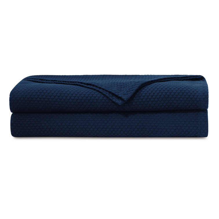 Navy Blue Cotton Matelasse Queen Bedspread