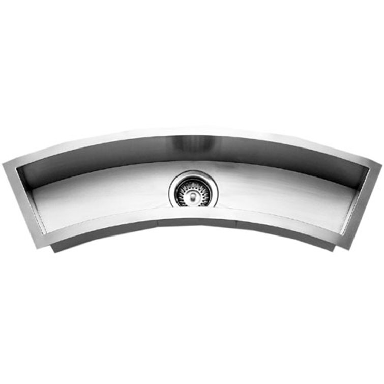 Contempo 33'' Stainless Steel Curved Single Bowl Kitchen Sink