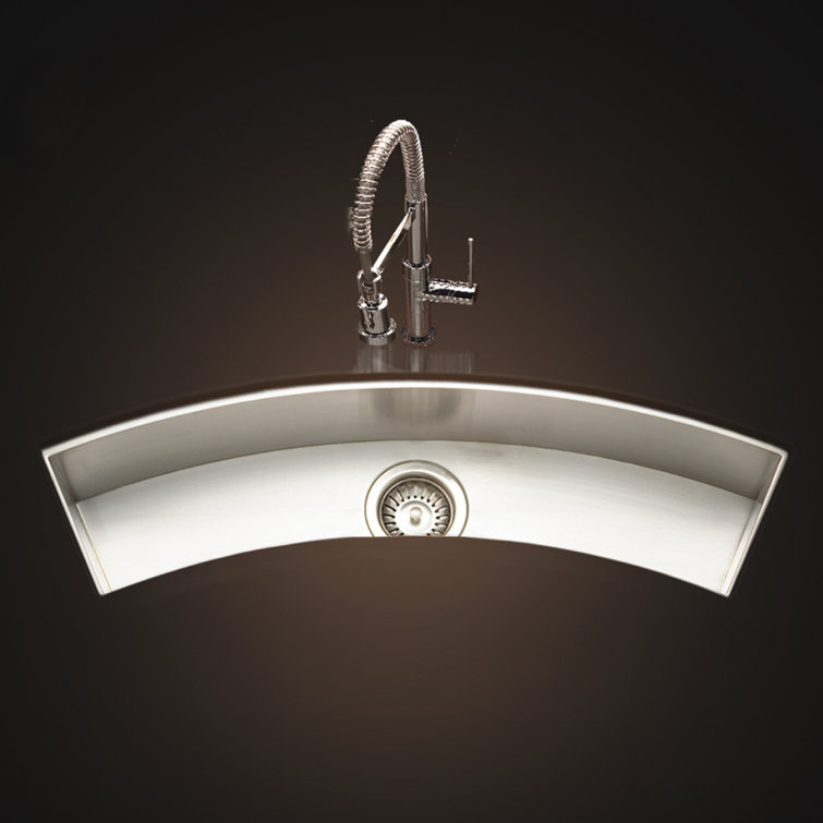 Contempo 33'' Stainless Steel Curved Single Bowl Kitchen Sink