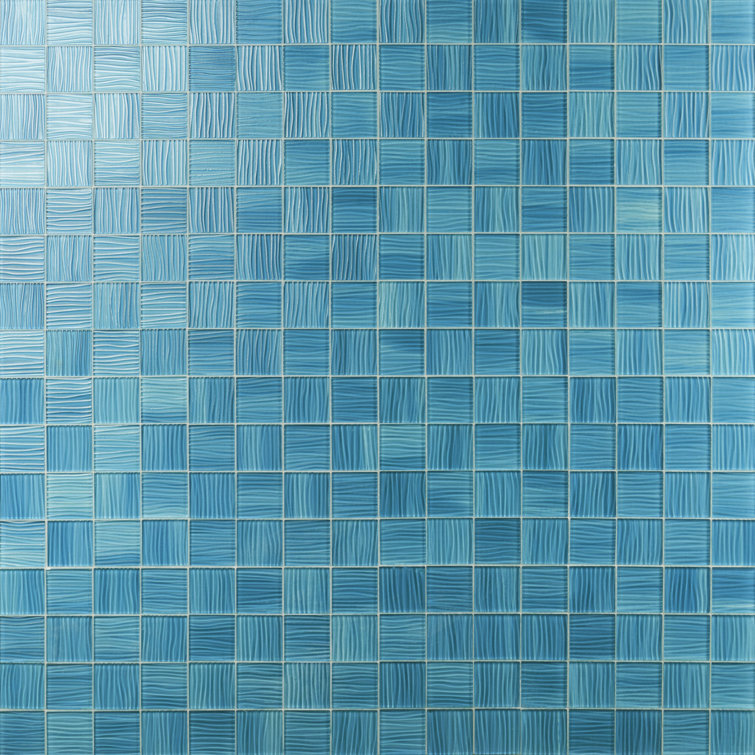 Mineralis Polished Blue Glass Mosaic Wall Tile