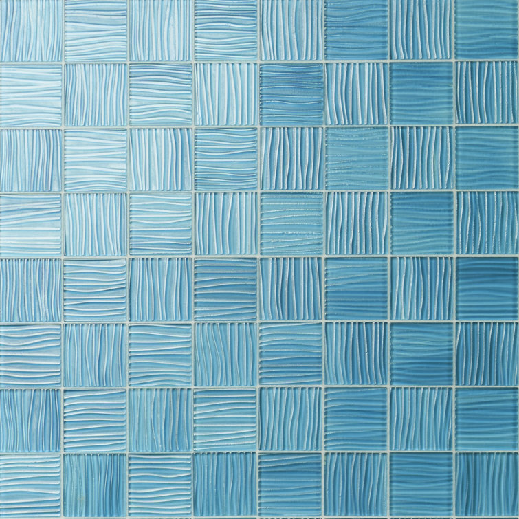 Mineralis Polished Blue Glass Mosaic Wall Tile
