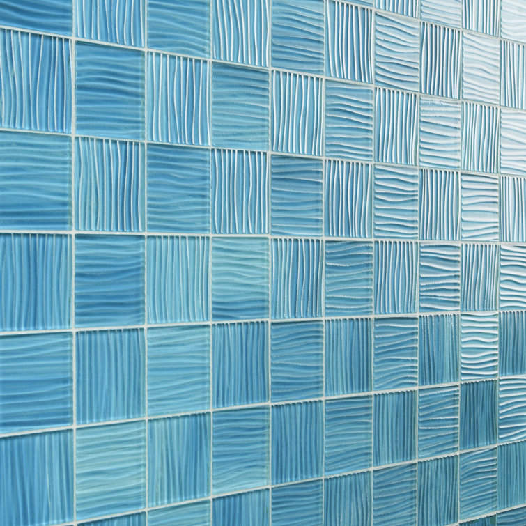 Mineralis Polished Blue Glass Mosaic Wall Tile