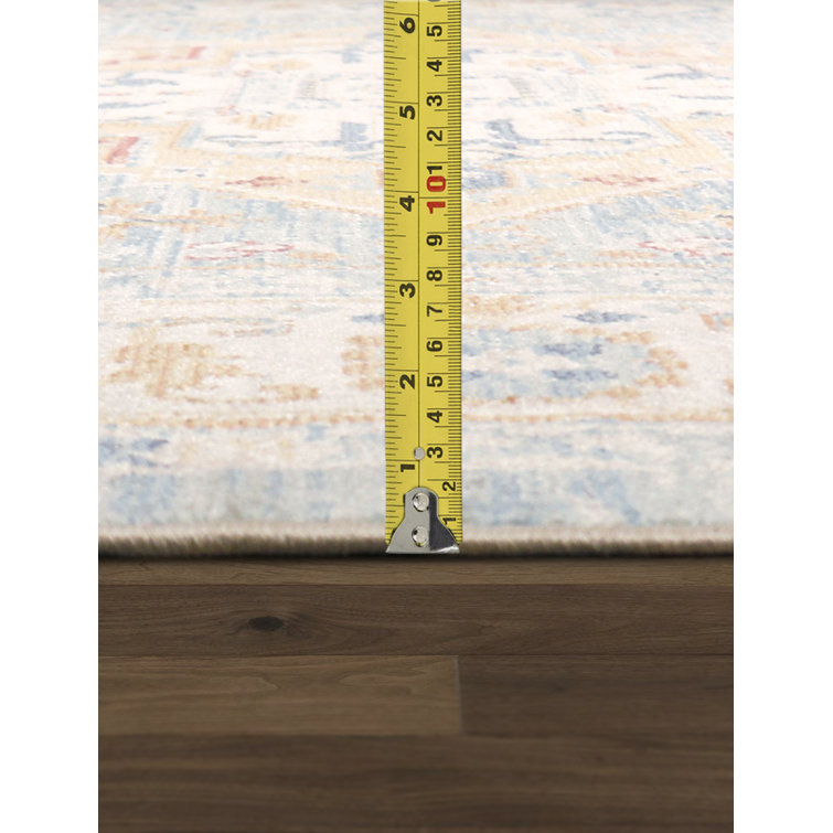 Heritage Light Blue and Ivory Rectangular Synthetic Area Rug