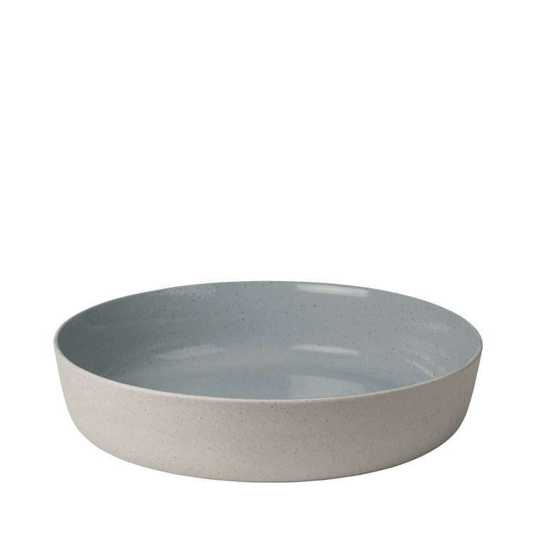 Sablo 13.4 Inch Stone Blue Ceramic Salad Bowl