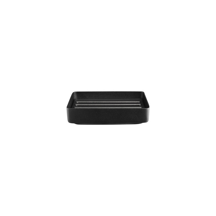 Nexio Quick-Dry Slatted Black Stainless Steel Soap Dish