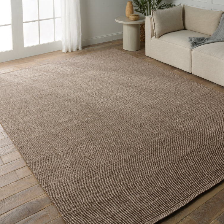 Taupe Handwoven Jute Rectangular Area Rug 8' x 10'