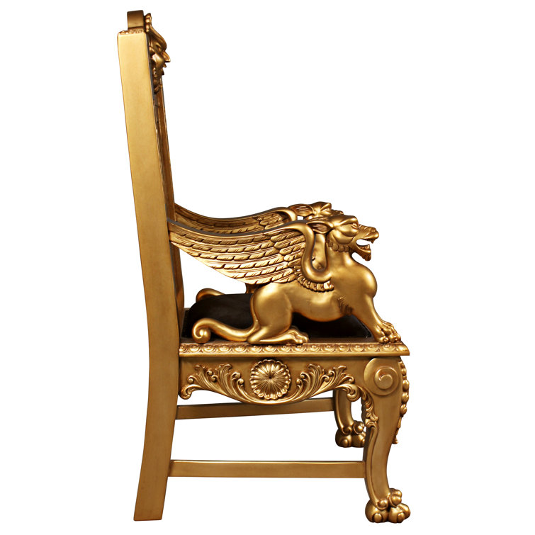 Ebony Velvet Alfred's Throne Handcrafted Armchair