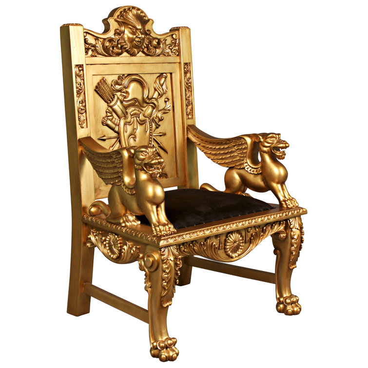 Ebony Velvet Alfred's Throne Handcrafted Armchair