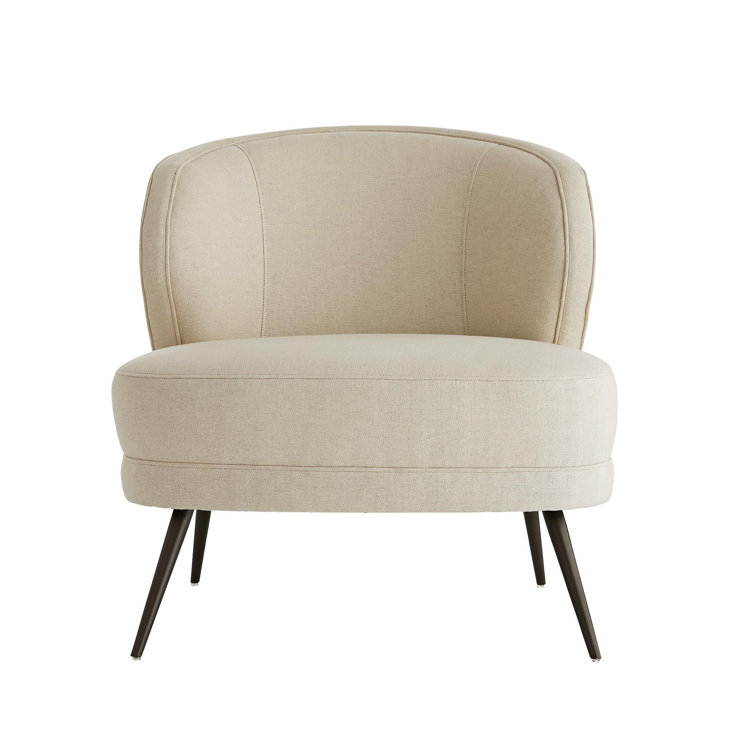 Marigold Velvet and Flax Linen Handcrafted Accent Chair