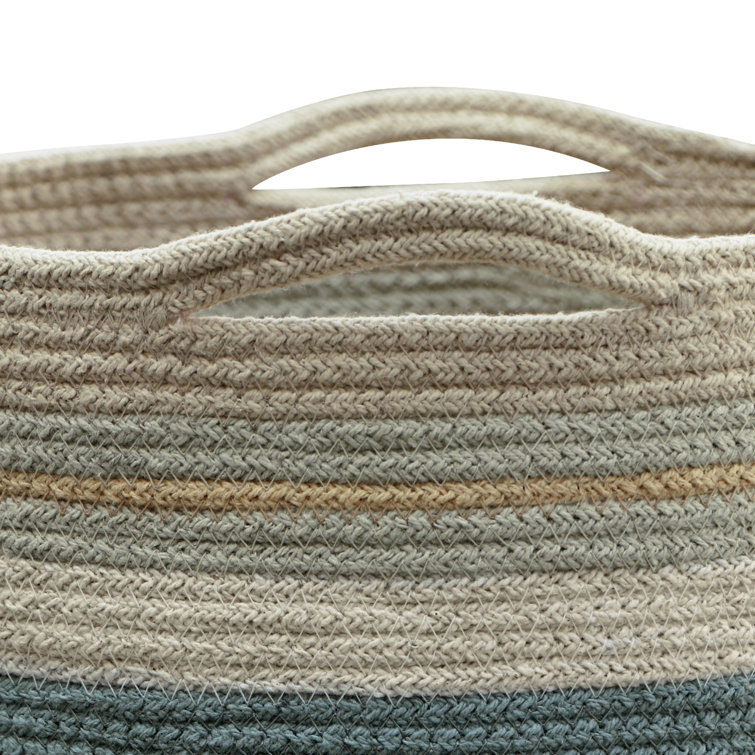 Triplet Multicolor Braided Cord Storage Basket with Handles