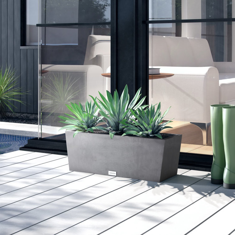 Modern Charcoal Recycled Plastic 36" Window Box Planter