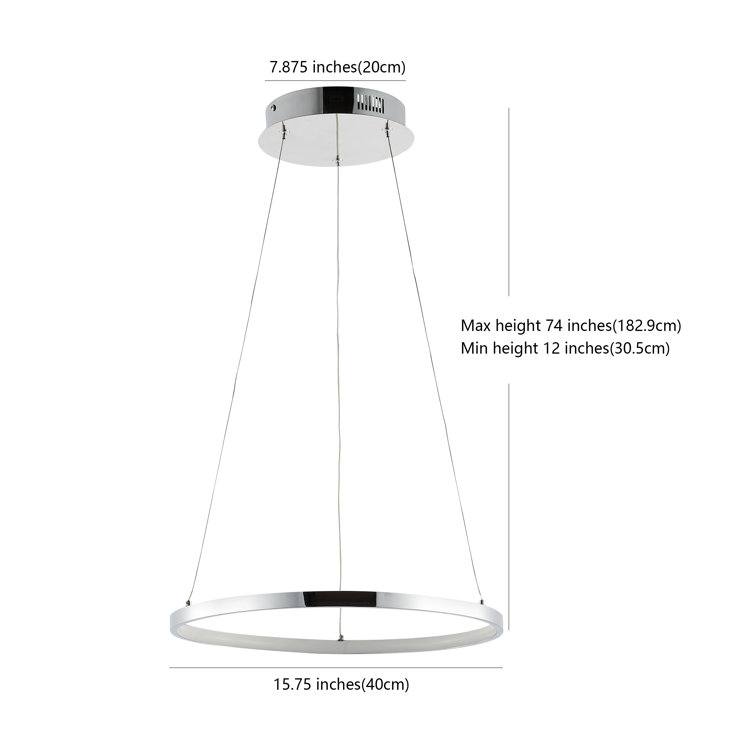 Circulo 34.88" Chrome LED Bohemian Pendant Light