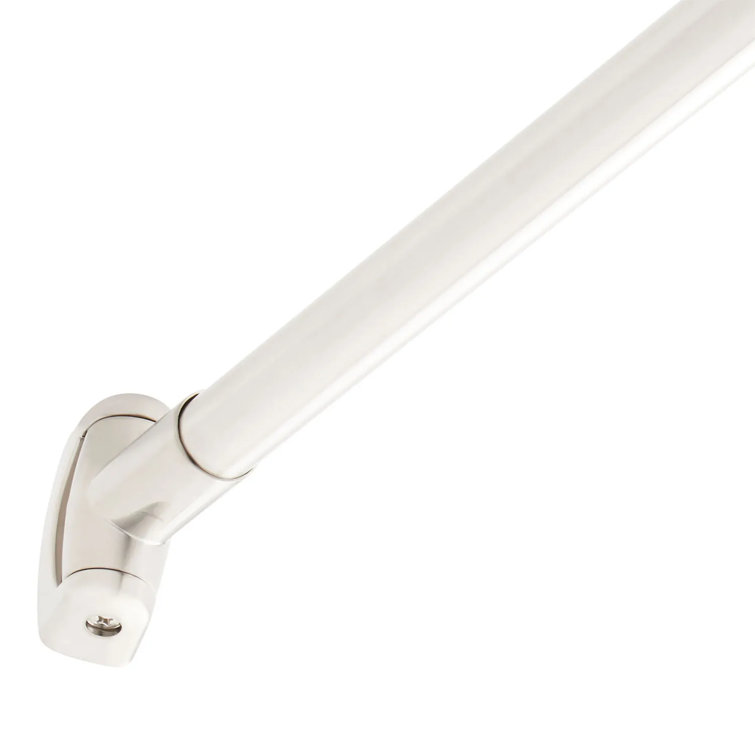 60" Brushed Nickel Curved Wall Mounted Shower Curtain Rod