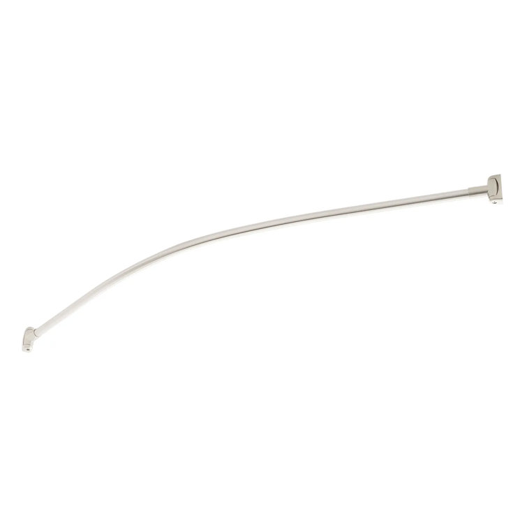 60" Brushed Nickel Curved Wall Mounted Shower Curtain Rod