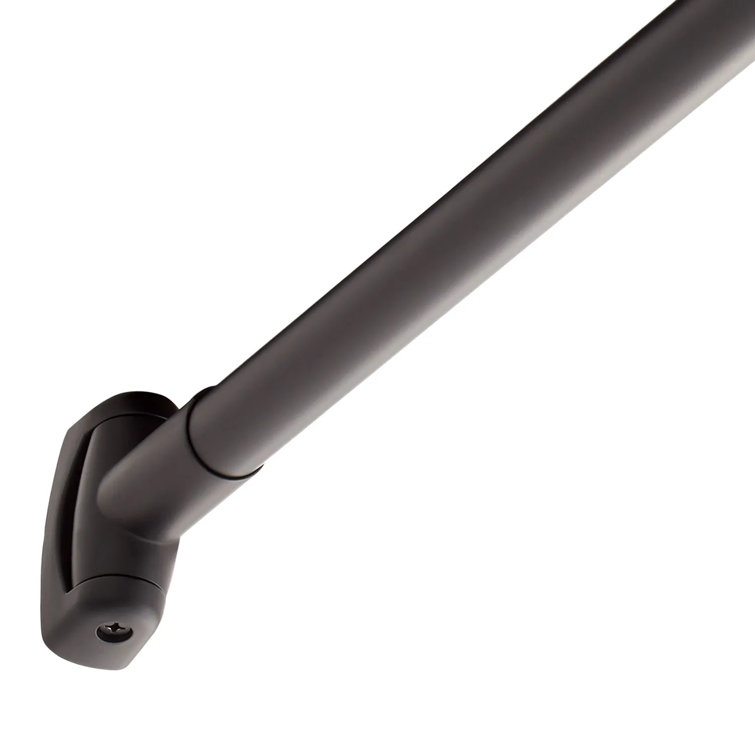 Matte Black Curved Fixed Wall Mounted Shower Curtain Rod