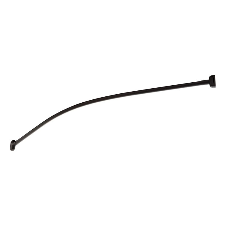 Matte Black Curved Fixed Wall Mounted Shower Curtain Rod