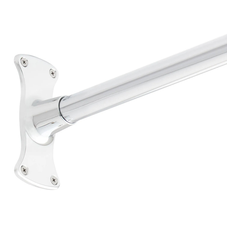 60" Brushed Nickel D-Shaped Wall and Ceiling Mounted Shower Rod