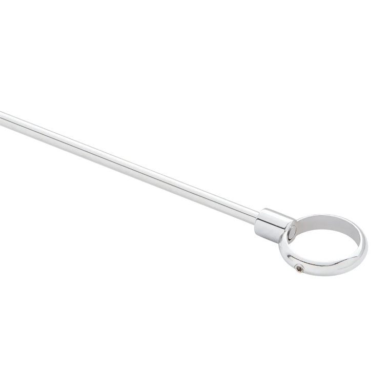 60" Brushed Nickel D-Shaped Wall and Ceiling Mounted Shower Rod