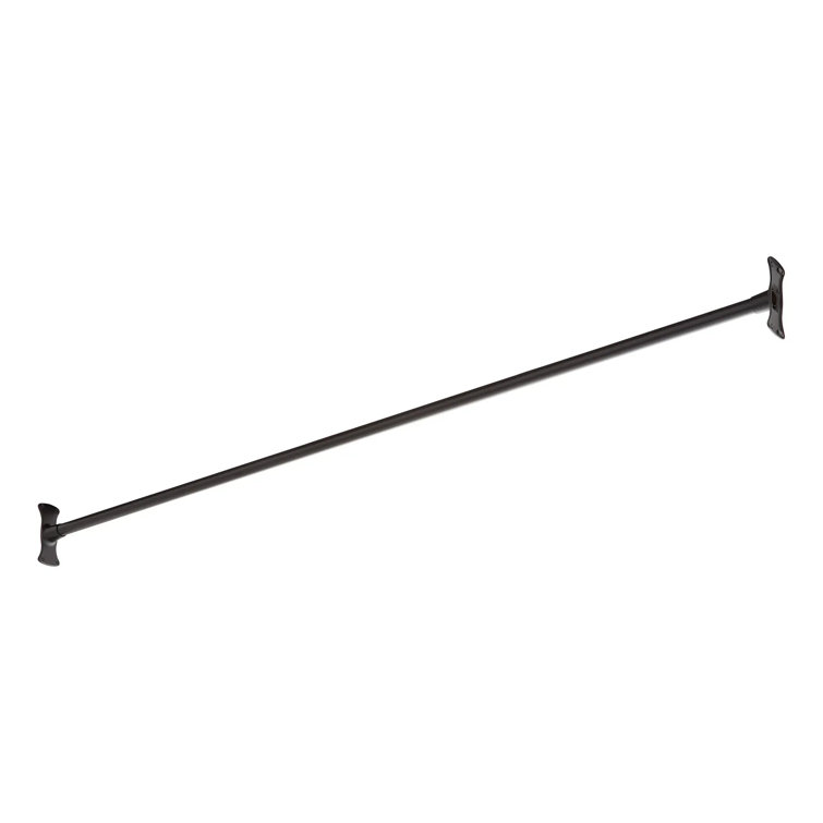 60" Matte Black Brass Straight Wall Mounted Shower Curtain Rod