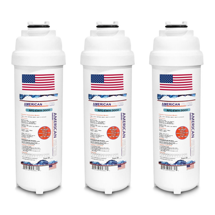 White Under Sink Replacement Water Filter Cartridge, 3-Pack
