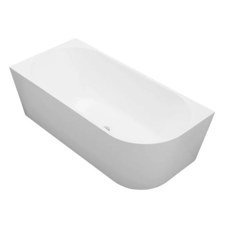 59'' White Acrylic Corner Freestanding Soaking Bathtub