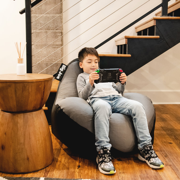 Gray and Black Spandex Gaming Bean Bag Chair