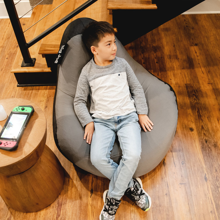 Gray and Black Spandex Gaming Bean Bag Chair