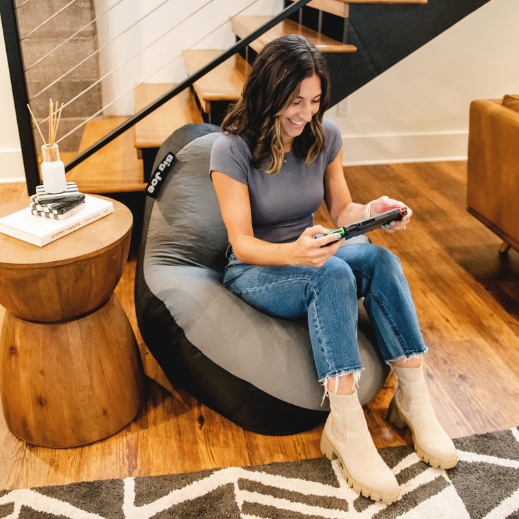 Gray and Black Spandex Gaming Bean Bag Chair