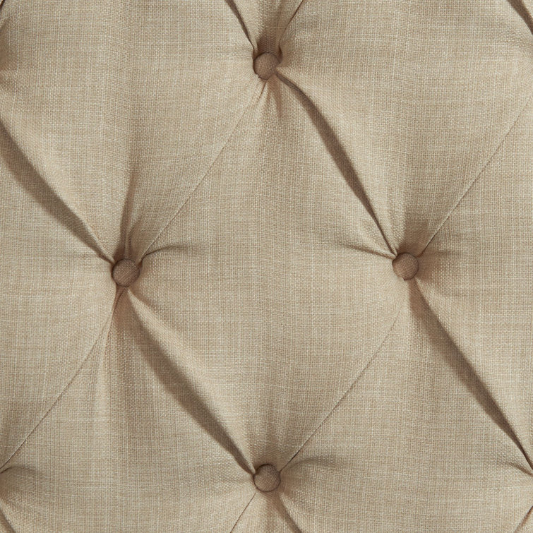 Arden King Beige Tufted Upholstered Wood Frame Bed