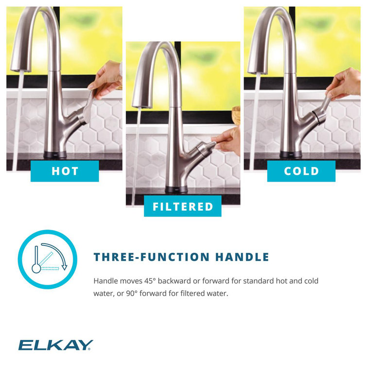 Lustrous Steel Single Handle Pull-Down Kitchen Faucet