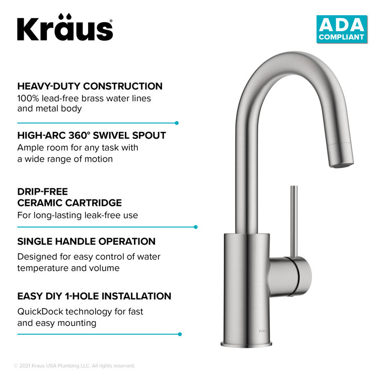 Chrome Single Handle Deck Mounted Bar Faucet