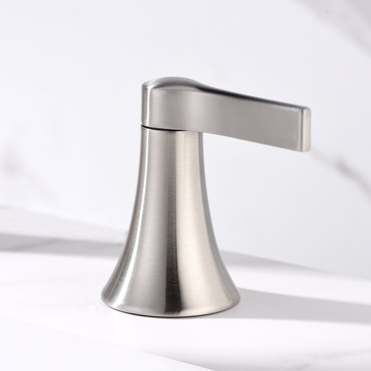 Brushed Nickel Widespread 2-Handle Bathroom Faucet with Drain Assembly