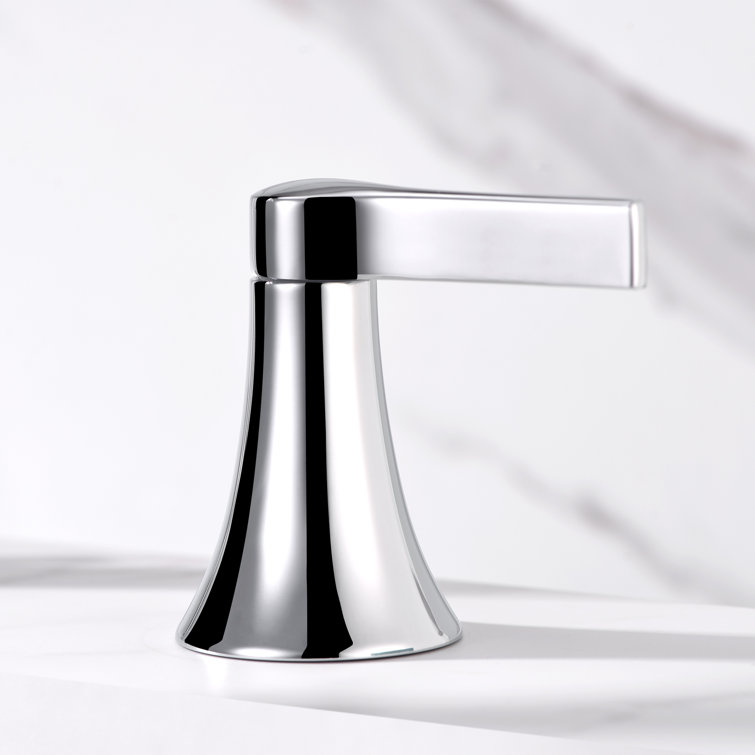 Chrome Widespread 2-Handle Bathroom Faucet with Drain Assembly