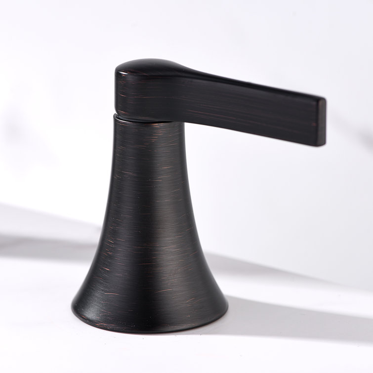 Oil Rubbed Bronze Widespread Bathroom Faucet with Drain Assembly