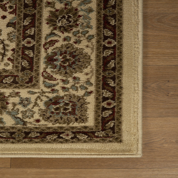 Taupe Synthetic Oriental Floral 5' x 8' Area Rug