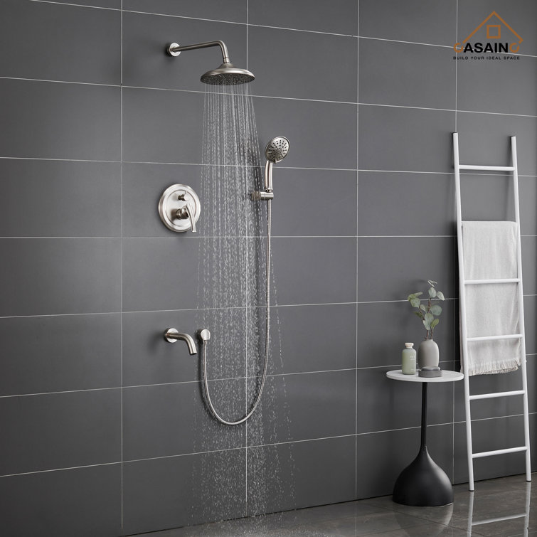 Brushed Nickel Multi-Head Wall Mounted Shower System
