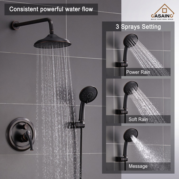 Oil Rubbed Bronze Multi-Head Wall Mounted Shower System