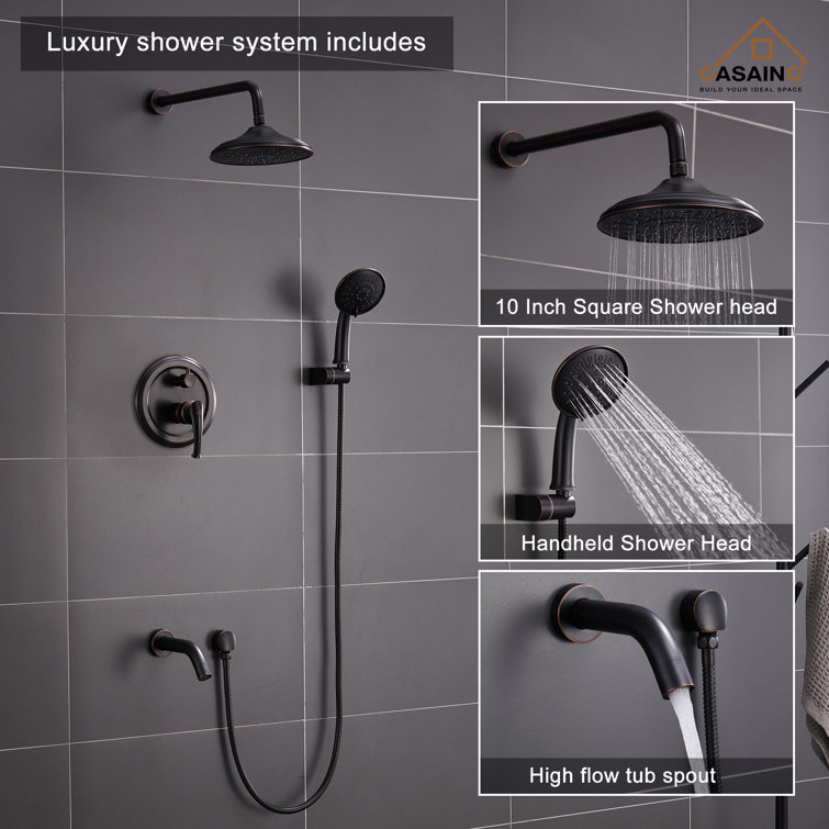 Oil Rubbed Bronze Multi-Head Wall Mounted Shower System