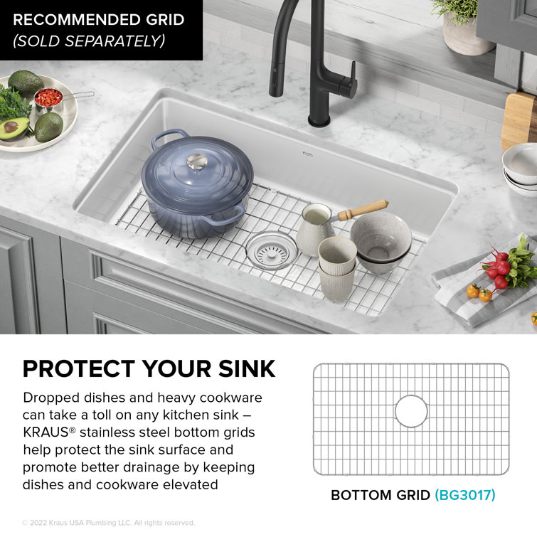 White Porcelain Enameled Steel Undermount Single Bowl Kitchen Sink