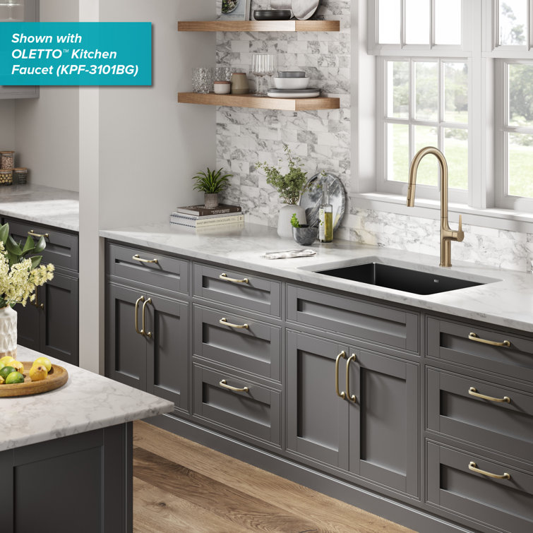 Glossy Black Porcelain Enameled Steel Undermount Kitchen Sink