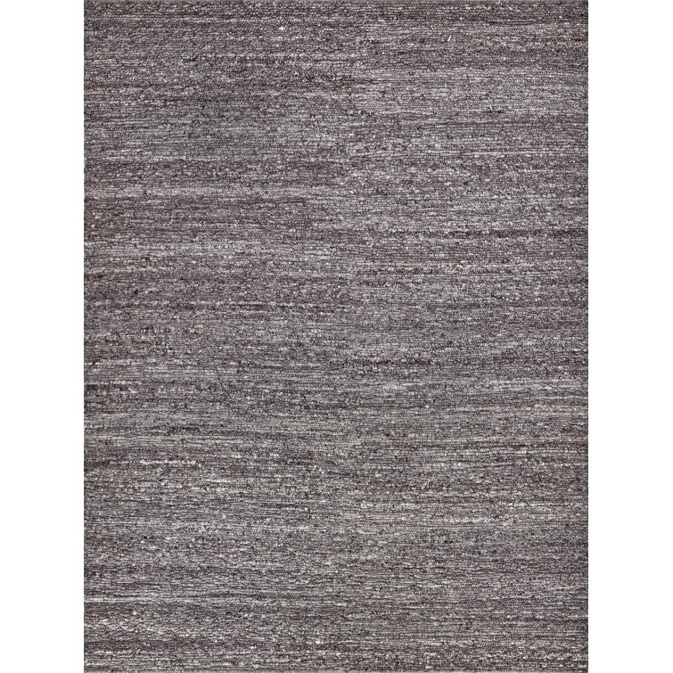 Handmade Borelli Dark Gray Wool Rectangular Rug 6' x 9'