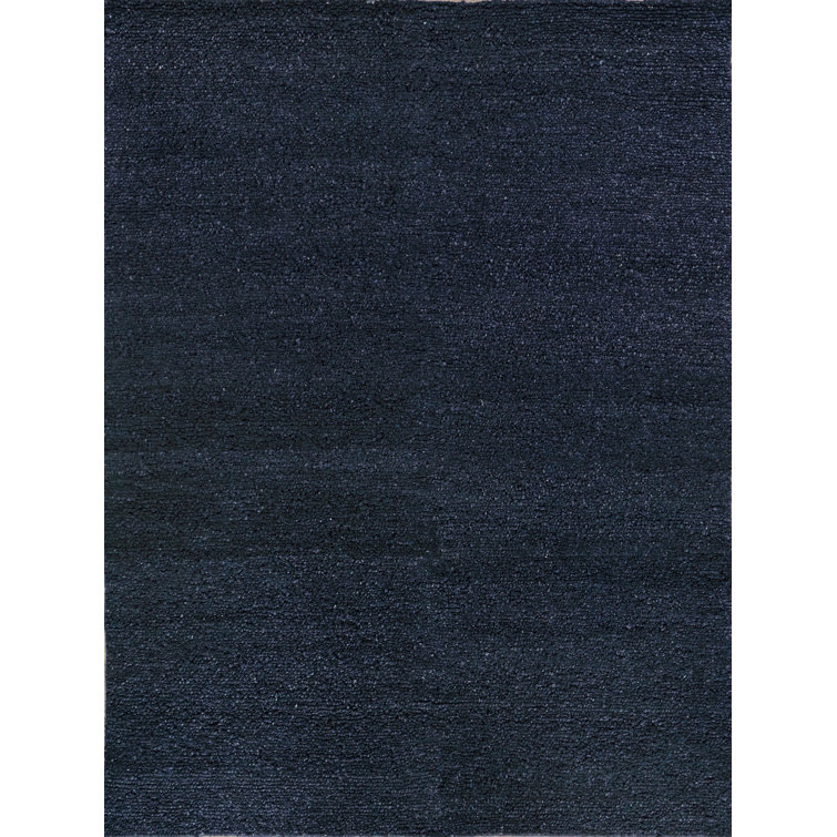 Handmade Navy Blue Wool Rectangular 8' x 10' Area Rug