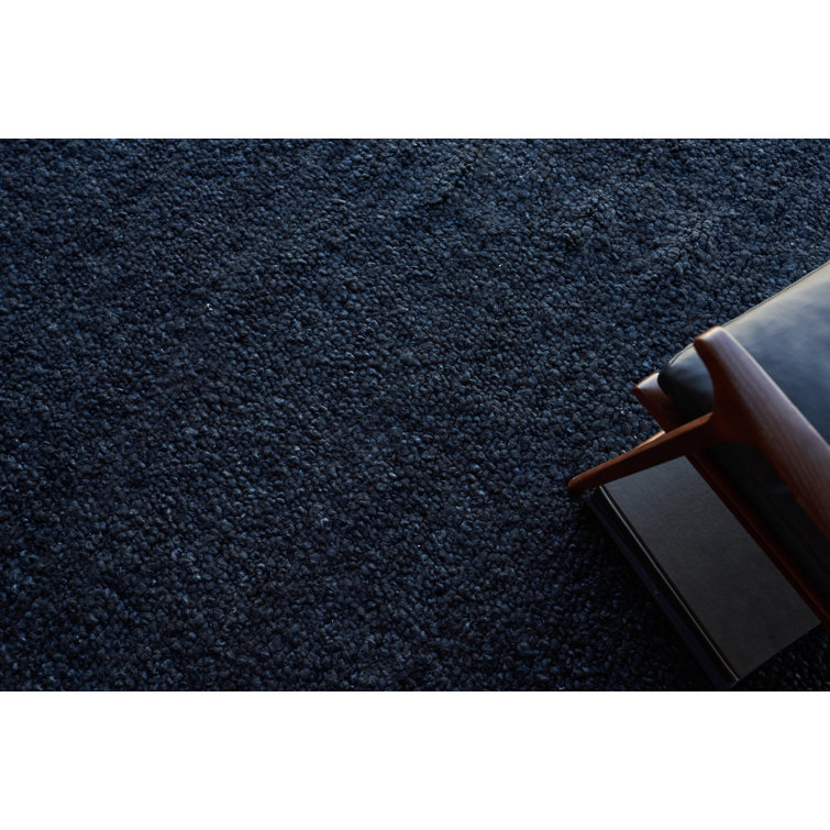 Handmade Navy Blue Wool Rectangular 8' x 10' Area Rug
